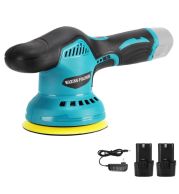 Cordless Sander Machine 12V with 2x Lithium Batteries & Fast Charger | Compact Orbital Finishing Sander for Wood, Paint, Drywall | Variable Speed, Dust Collection Port, Hook & Loop Pads - UAE Construction Tools 
